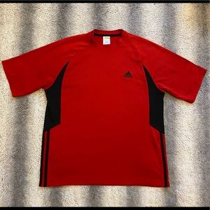Adidas Athletic Tee Mens Medium Red Black